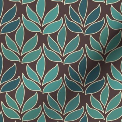 Leaf Texture Fabric new crop-bluegreen minagreen brown 1 small