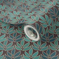 Leaf Texture Fabric new crop-bluegreen minagreen brown 1 small