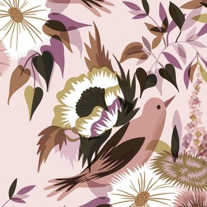 garden variety with bird // classic powdery neutrals_