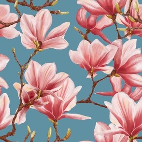 magnolia |blue  | watercolor Velvet collection