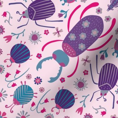 Bug Party Geometric Mandala Pink Jumbo