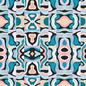 Abstract Shapes - Boho Texture with Turquoise / Large