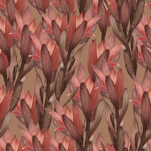 red dracaena branches | caramel brown | watercolor Velvet collection