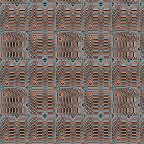 Retro wavy - orange, blue