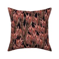 red dracaena branches | midnight black | watercolor Velvet collection