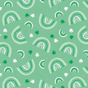 St Patrick rainbows and clovers st patrick's day green irish themed holiday design mint green 