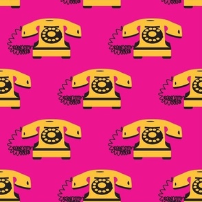 pink rotary phone