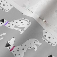 Watercolor Dalmatian Dogs Gray