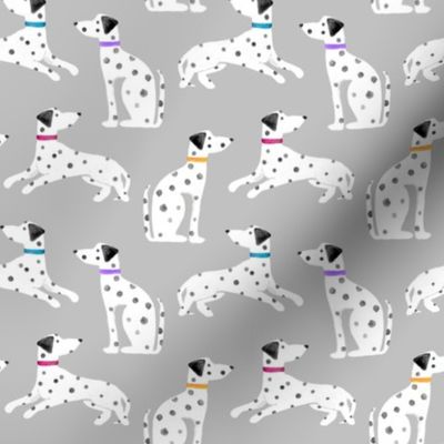 Watercolor Dalmatian Dogs Gray