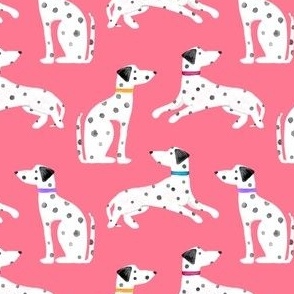 Watercolor Dalmatian Dogs Pink