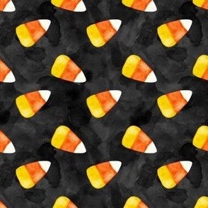 Halloween Candy Corn Watercolor On Black Rotated