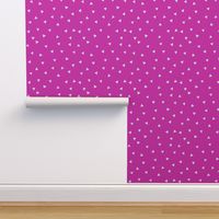 Small scale // Topsy turvy irregular triangles coordinate // shocking pink background white triangular shapes 