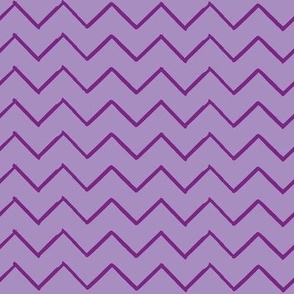 Small scale // Grunge brush stroke zig zag horizontal stripes // violet background purple brushes