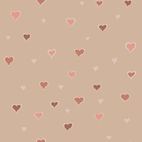 Sweet Hearts // Cream Background // Medium Scale // 10.5"