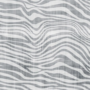 Zebra stripes gray linen
