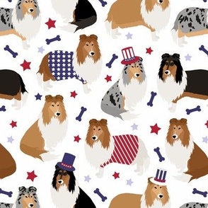 Patriotic Rough Collie White