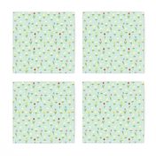 Easter Flower Field I XS size I 4" I on Spring Green