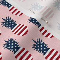 Stars and Stripes Pineapples - pink - LAD22