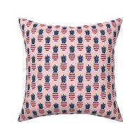 Stars and Stripes Pineapples - pink - LAD22