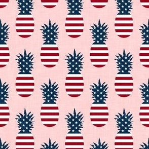 Stars and Stripes Pineapples - pink - LAD22