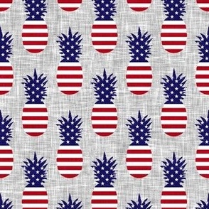 Stars and Stripes Pineapples - grey - LAD22