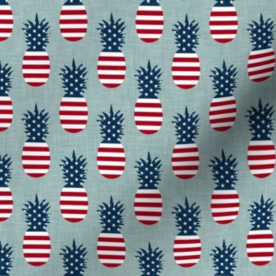 Stars and Stripes Pineapples - blue - LAD22