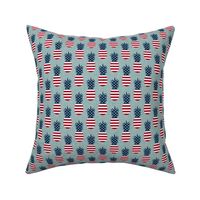 Stars and Stripes Pineapples - blue - LAD22