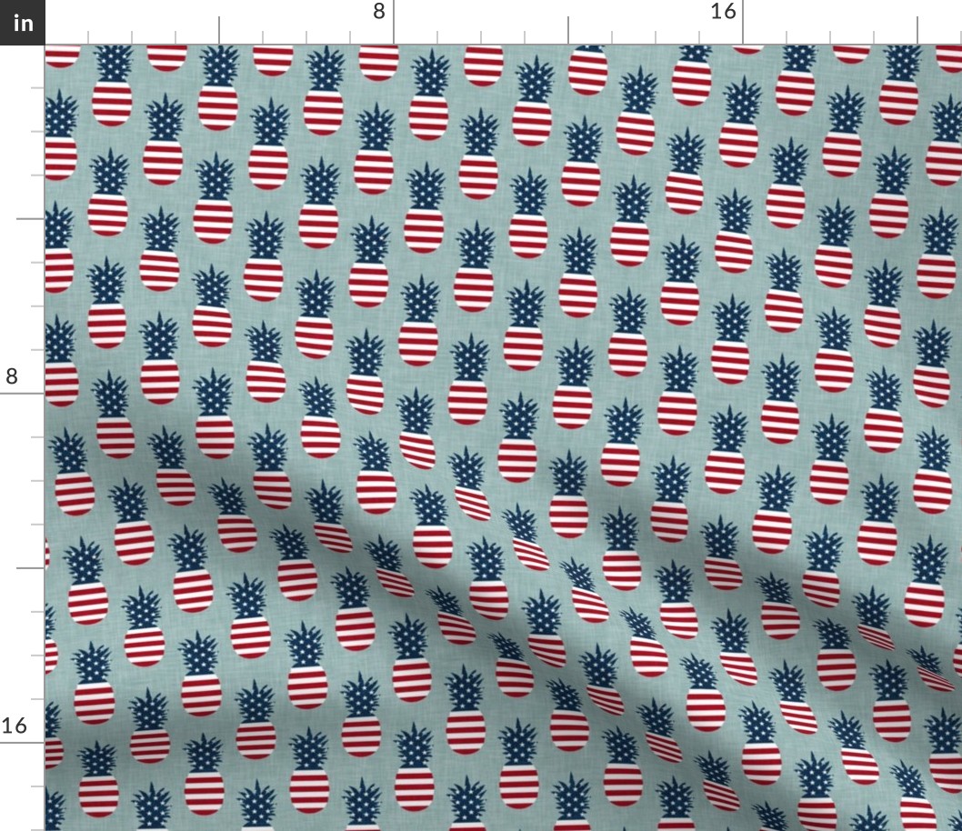 Stars and Stripes Pineapples - blue - LAD22