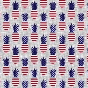 (small scale) Stars and Stripes Pineapples - grey - LAD22