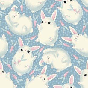 bunnies - mid scale - blue