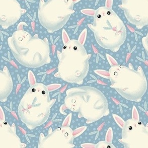 bunnies - smaller scale - blue