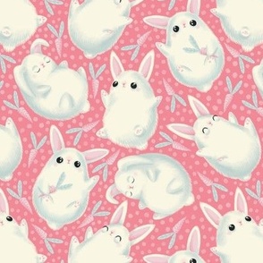 bunnies - smaller scale - pink
