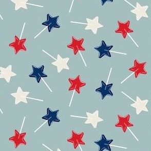 (small scale) Star lollipops - red white and blue - Stars and Stripes - vintage  blue - LAD22