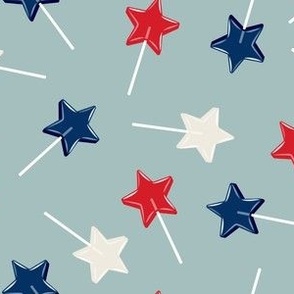 Star lollipops - red white and blue - Stars and Stripes - vintage blue - LAD22