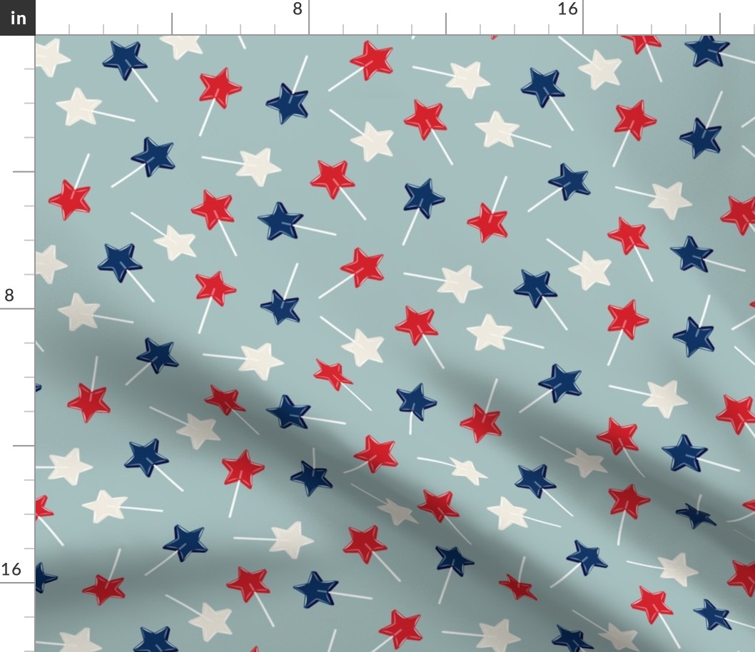 Star lollipops - red white and blue - Stars and Stripes - vintage blue - LAD22