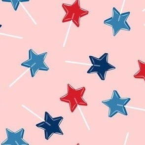 Star lollipops - red white and blue - Stars and Stripes - pink - LAD22