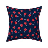 Star lollipops - red white and blue - Stars and Stripes - red on navy - LAD22