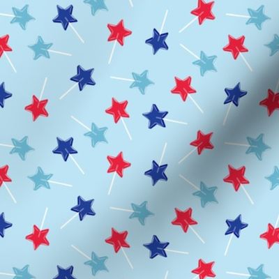 (small scale) Star lollipops - red white and blue - Stars and Stripes - blue - LAD22