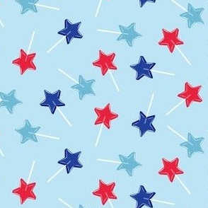 (small scale) Star lollipops - red white and blue - Stars and Stripes - blue - LAD22