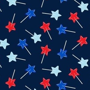 (small scale) Star lollipops - red white and blue - Stars and Stripes - navy - LAD22