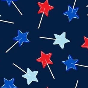 Star lollipops - red white and blue - Stars and Stripes - navy - LAD22