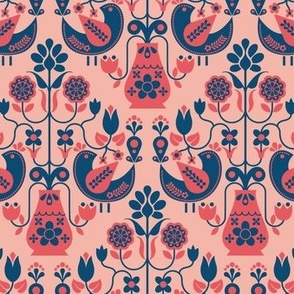 Dandy Scandi - Navy Blue + Coral Pink