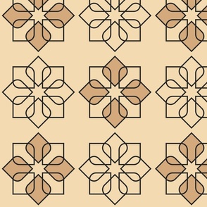 L - simple arabic pattern - brown