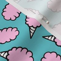 cotton candy - pink on teal - LAD22