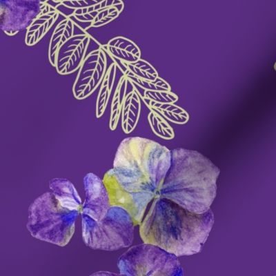 hydrangea petals on purple-Large Scale