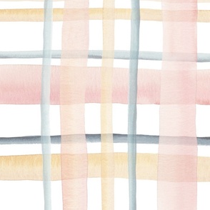 PALE PINK AND YELLOW PLAID-LARGE