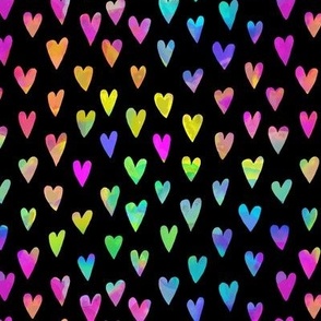 Tiny Rainbow Hearts black 