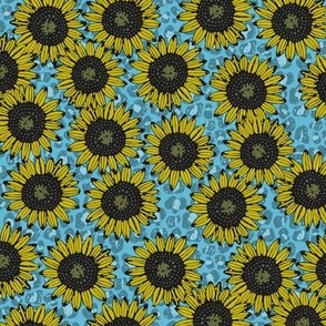 fantastical sunflowers blue
