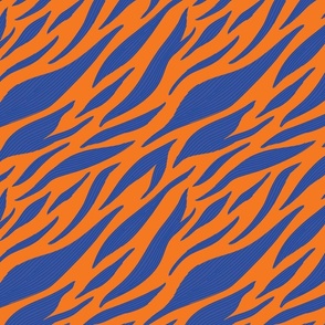Bold Retro 80s Orange and Blue Tiger or Zebra Print
