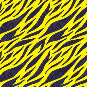 Retro 80s Bold Maximalist Zebra or Tiger print on Yellow